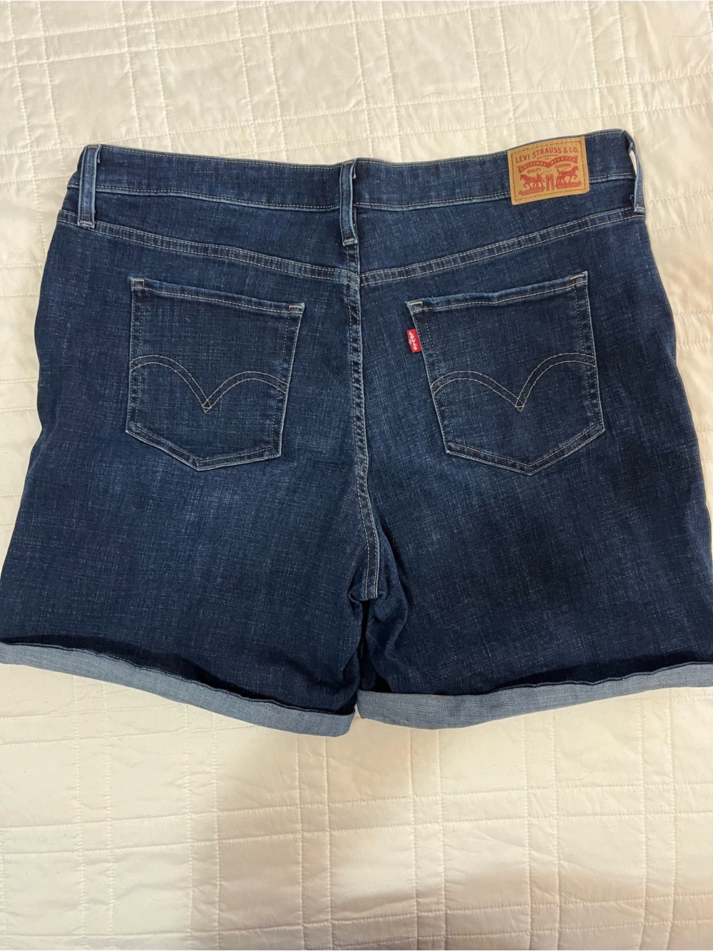 Levi's Women's Dark Indigo Denim Cuffed Shorts